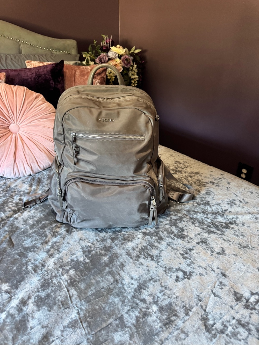 Tumi Olive Nylon Everyday Backpack in Olive Green